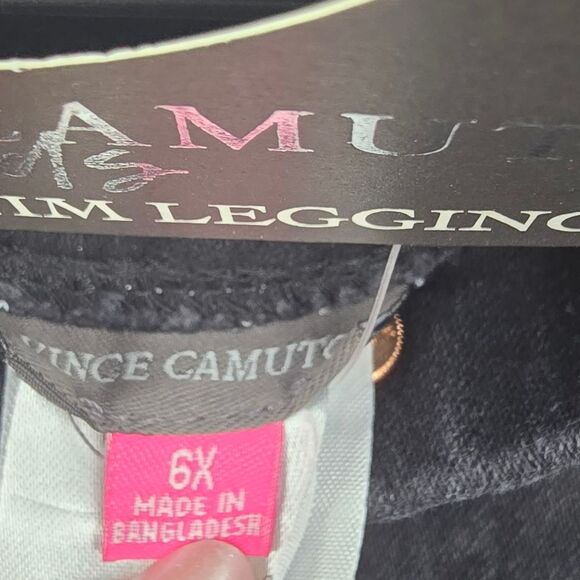 Vince Camuto Kids 2 Piece Denim Blue and Black Jeggings Size 6X - Picture 3 of 4